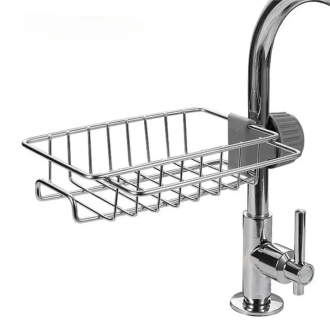 Nadstar Faucet Holder Stainless Steel Sink Drain Rack Sponge Storage Soap Drainer Shelf Organizer HP09-166H