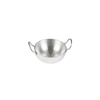 Nadstar Aluminium Classic Karai 6.25" No1 Heavy Base Aluminum Kadai Deep Frying Kadai with Handle for Kitchen
