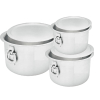 Nadstar Aluminium Sufuria 3pcs with Lid & Handle 210L 250L 300L Cookware Set Tope Cooking Pot for Commercial Use - Gauge 6 Kitchen Heavy Duty Tapela
