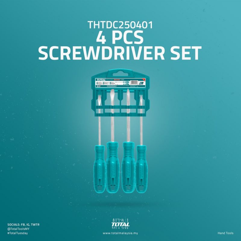Total Screwdriver Set 4pcs THTDC250401 - Image 3