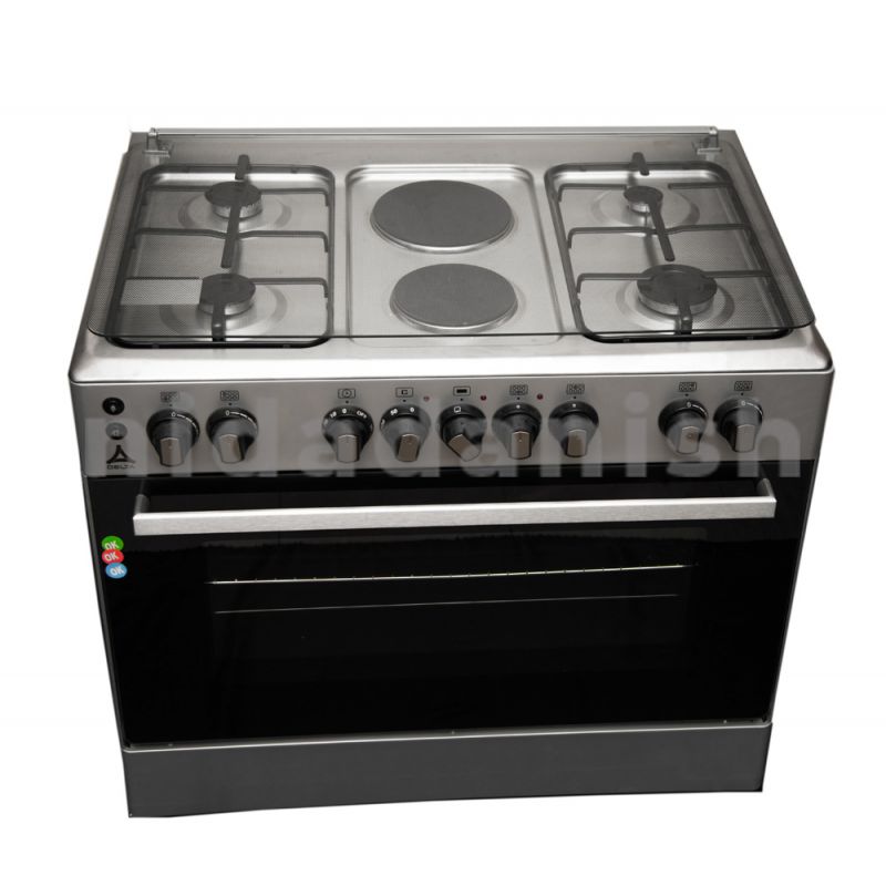 Delta Cookers 90x60cm Electric Oven & Grill 4 Gas & 2 Electric Burner DGC9042.I - Image 2