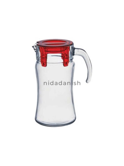 Pasabahce Jug Azur Red Lid 1.4Ltr 43018