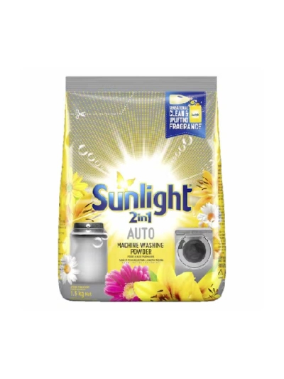 Sunlight Auto Washing Machine Powder 2in1 Yellow 1.5Kg 69719902 (Pack of 3)