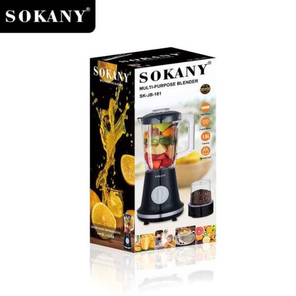 Sokany Blender 1.5L Multi-functional Stainless Steel Blades Powerful Motor 500W SK-JB-181 - Image 2