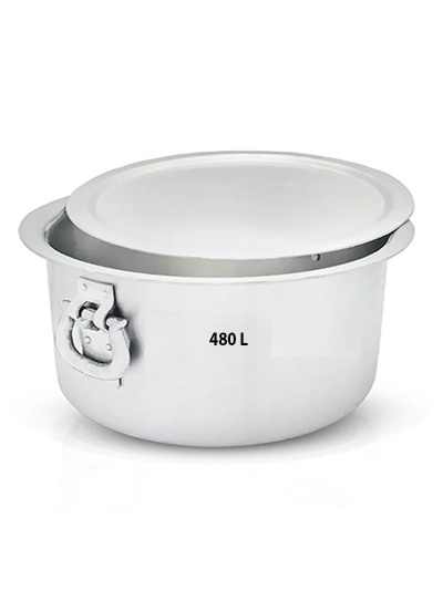 Nadstar Aluminium Sufuria 480L with Lid & Handle 59KG Gauge 5G 5.40MM Aluminium Tapela Patila with Handles Commercial Tope No.84