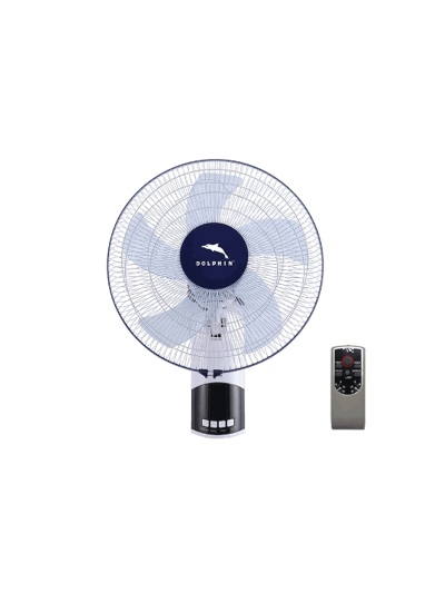 Dolphin Wall Fan - 16-Inch, Five Blades, Indoor Use, with Remote Control, ME-1605WP-R.