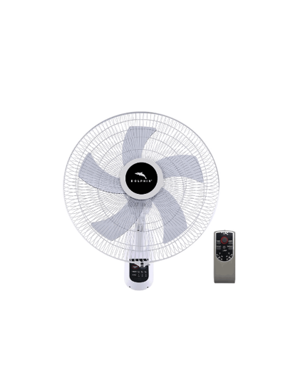 Dolphin Wall Fan - 18-Inch, Five Blades, Indoor Use, with Remote Control, ME-1805WP-R.