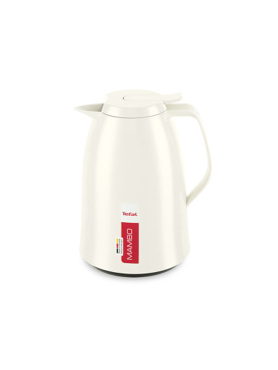Tefal Mambo Jug White 1.5 Liter Insulated Thermos Vacuum Flask Plastic-Polypropylenex (PP) Glass Liner K3036212