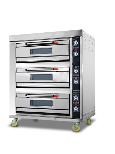 Generic Commercial Gas Baking Oven 3 Door 9 Tray
