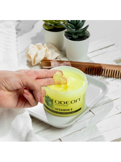 Odeon Hair Food Enriched with Vitamin E and Olive Oil Ultimate Hair Product That Helps with Conditioning and Setting Your Mane 210g OHFVE210