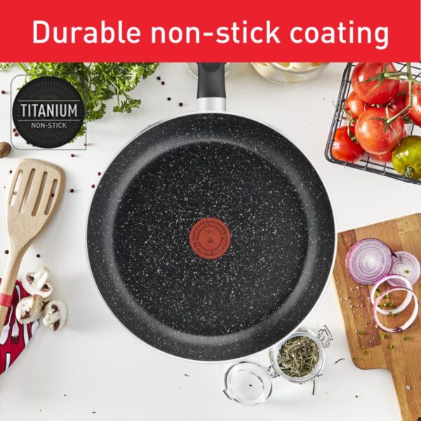 Tefal Dark Stone Cookware Set 11PCS Non Stick Thermo Signal 100% Safe Stewpots 22/24 CM + Lids Saucepan 18 CM Frypan 28 CM Wokpan 28 CM Spoon Ladle B491SB85 - Image 6