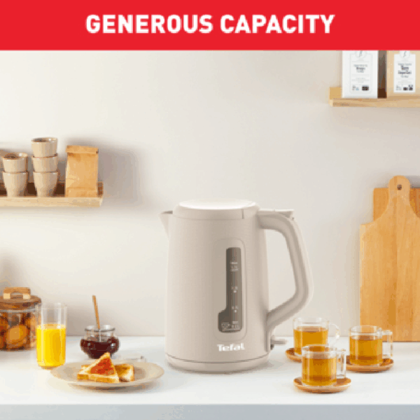 Tefal Morning Cordless Kettle 1.7L 2400W with Removable Washable Filter 360° Rotational Base One-Cup Indicator White KO2M0B27 - Image 4