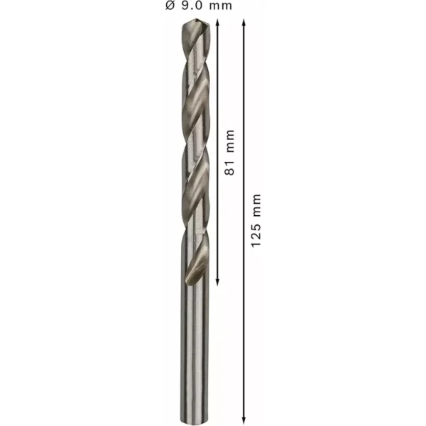 Bosch Metal Drill Bits HSS‐G DIN 338‐ 9mm X 81 X 125mm 2608595075 (Pack of 5Pcs) - Image 3