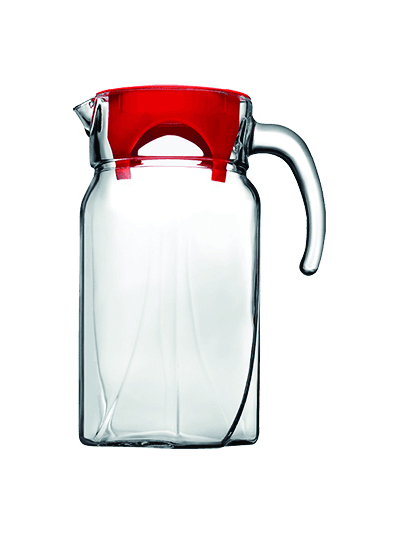 Pasabahce Jug Luna Red Lid 1750ml 43544