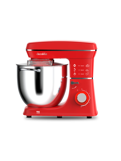 Decakila Stand Mixer 1400W 5L 6 Speeds With Pulse Lift-able Head Mixer With Transparent Splash Guard Plastic Body KEMX017R