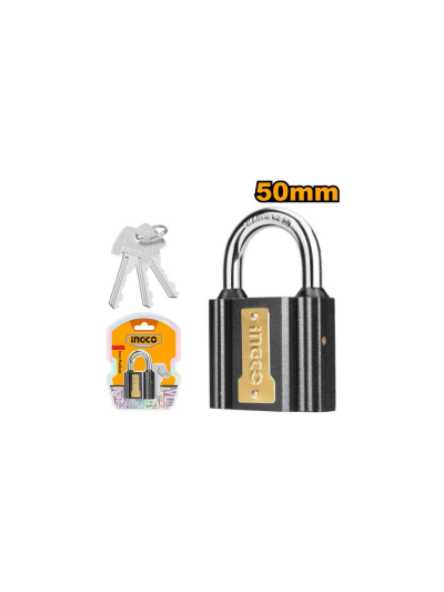 Ingco Iron Padlock 50mm Brass Lock Cylinder with 3pcs Iron Keys DIPL0501