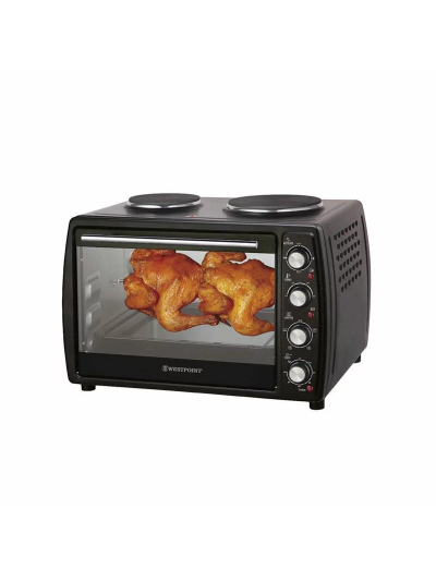 Westpoint Mini Oven 45L 2 Hotplate + Grill + Turnspit Black WOY-45215.4