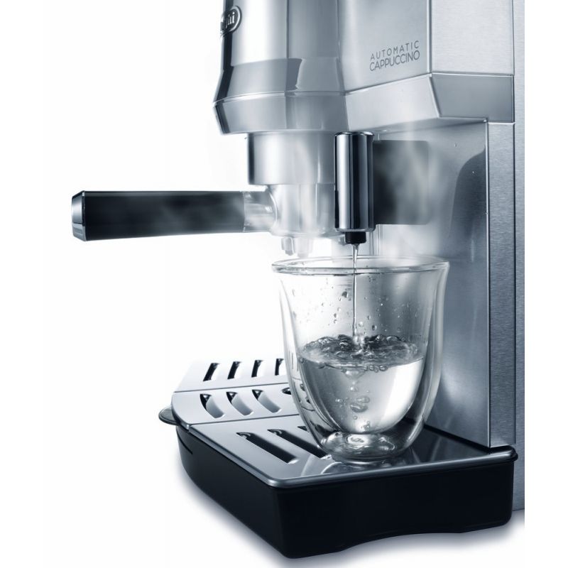 De'Longhi Expresso Maker Pump Driven & Cappuccino Machine 1450W (Metallic) Latte Macchiato Hot Milk Removable Drip Tray EC850.M - Image 7