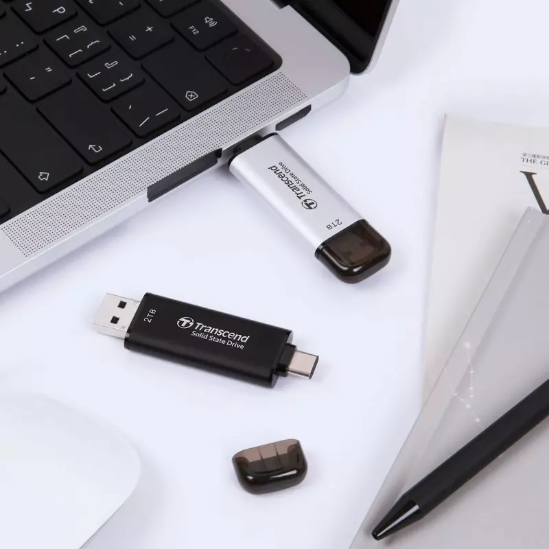 Transcend 512GB Portable External SSD - USB 3.2 Gen 2, Up to 1050 MB/s Transfer Speeds, Compatible with iPhone, iPad, Android, and Car Audio Systems, Includes 2-in-1 Type-C and Type-A Cables, Black, TS512GESD310C. - Image 5
