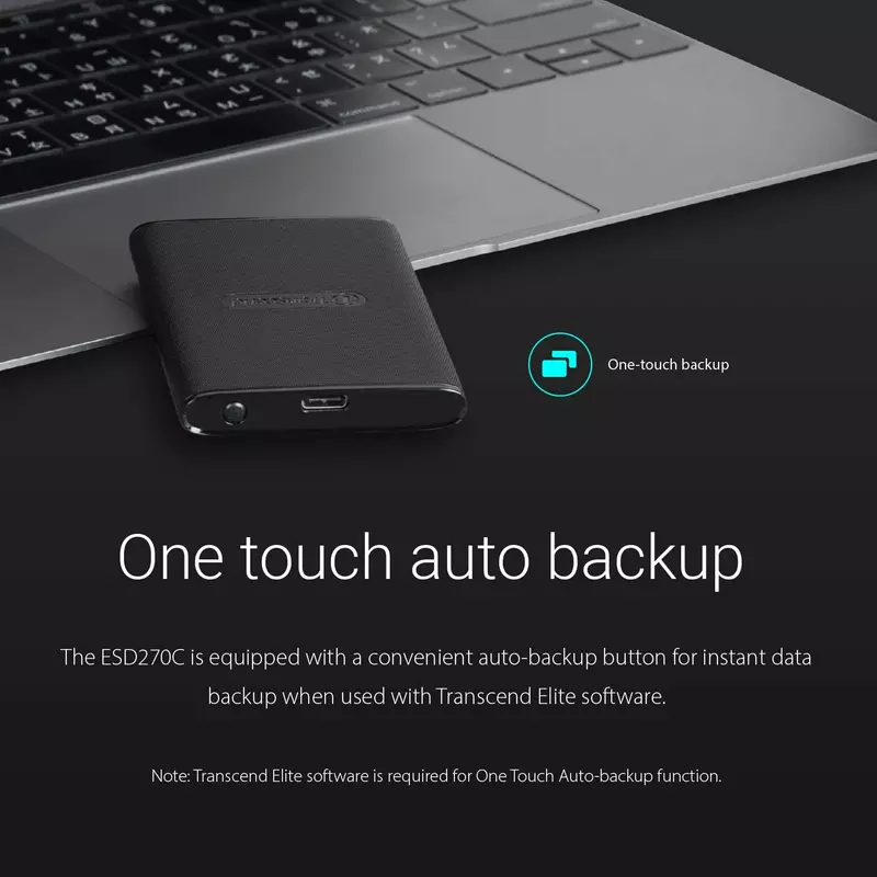 Transcend 2TB Portable External SSD - One-Touch Backup, One-Time Password Protection, Includes Type-A and Type-C Cables, TS2TESD270C. - Image 8