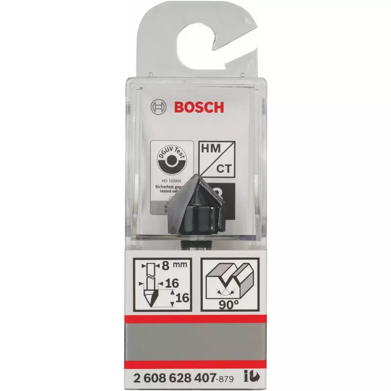 Bosch V-Grovee Bit 8mm, 16 x 16 x 45mm 2608628407 - Image 3