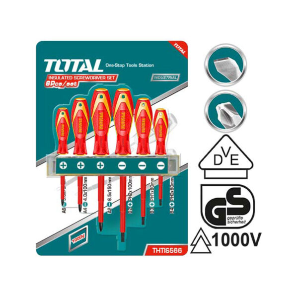 Total Screwdriver Set 6pcs Insulated THTIS566 - Image 2