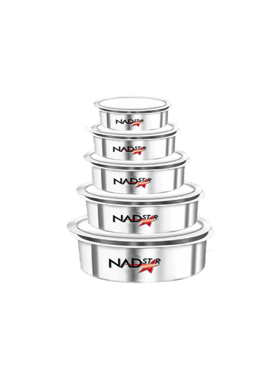 Nadstar Aluminum Sufuria 5pcs with Lid 19-20-21-22-23 Cookware Set Tope Cooking Pot with Lid for Commercial Use - Kitchen Heavy Duty