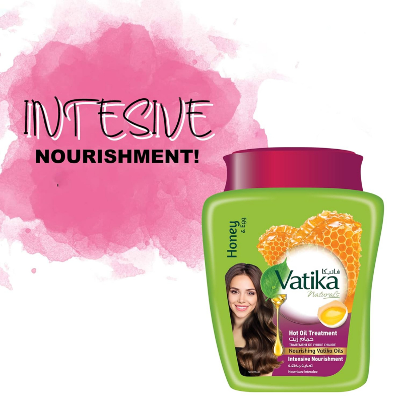 Vatika Hot Oil Treatment Nourishment, Deep Hydration, and Transformation for Dry, Damaged, and Thick Hair, Enriching Care for Vibrant Hair, Infused with Honey & Egg Goodness 500gm Intensive Nourishment (Pack of 3) - Image 4