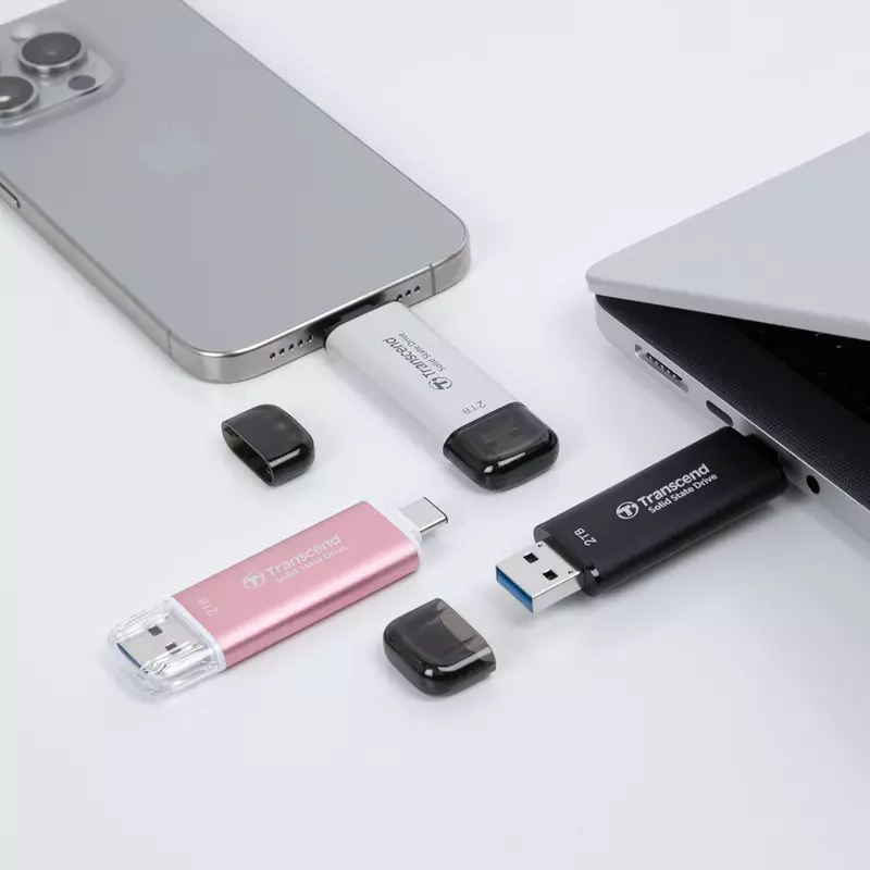 Transcend 512GB Portable External SSD - USB 3.2 Gen 2, Up to 1050 MB/s Transfer Speeds, Compatible with iPhone, iPad, Android, and Car Audio Systems, Includes 2-in-1 Type-C and Type-A Cables, Black, TS512GESD310C. - Image 7
