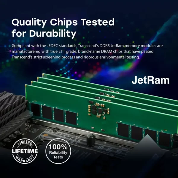 Transcend Laptop Memory Module - 8GB RAM DDR5 5600, SO-DIMM, 1Rx16 Configuration, 1Gx16, CL46, 1.1V, JM5600ASG-8G. - Image 7