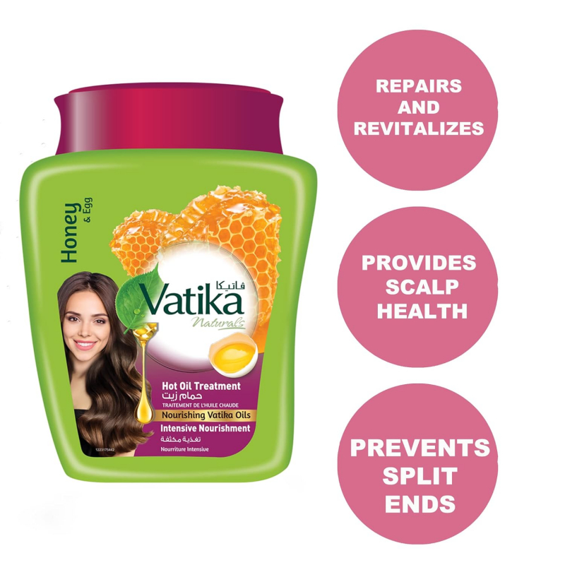 Vatika Hot Oil Treatment Nourishment, Deep Hydration, and Transformation for Dry, Damaged, and Thick Hair, Enriching Care for Vibrant Hair, Infused with Honey & Egg Goodness 500gm Intensive Nourishment (Pack of 3) - Image 5