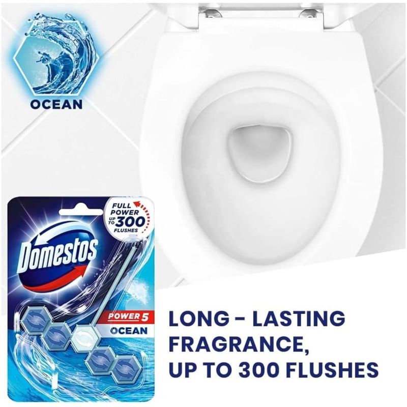 Domestos Toilet Rim Blocks, Provides Hygiene & Shine 55gm - Image 5
