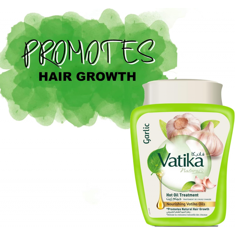 Vatika Hot Oil Treatment Promotes Natural Hair Growth, Hair Mask For Damaged & Thinning Hair, 500gm Garlic (Pack of 3) - Image 3
