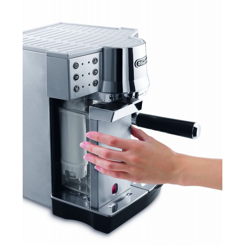 De'Longhi Expresso Maker Pump Driven & Cappuccino Machine 1450W (Metallic) Latte Macchiato Hot Milk Removable Drip Tray EC850.M - Image 16