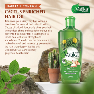 Dabur Cactus Hair Oil Natural Moisturizing, Strengthening & Hair Oil Serum for Healthy Scalp, Nourishing Hair Oil for Soft, Manageable, Smooth & Silky Hair, 200ml (Pack of 6)