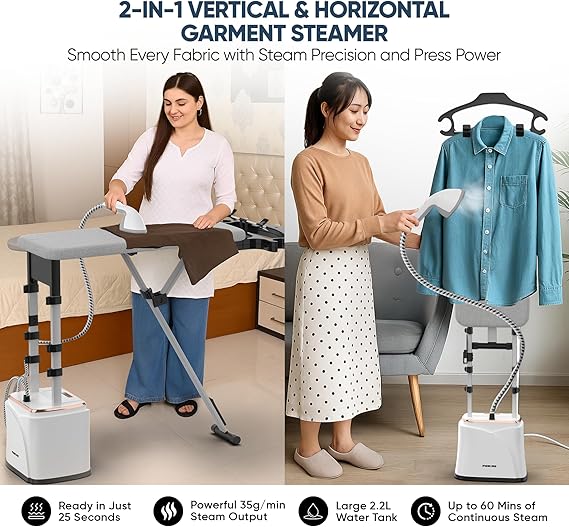 Nikai Garment Steamer 2.2L Tank Suit Hanger 1950W NGS292AB Water Filtration Function 3 Bar Pump Inside 79Cm Iron Board Length Automatic Power Off - Image 4