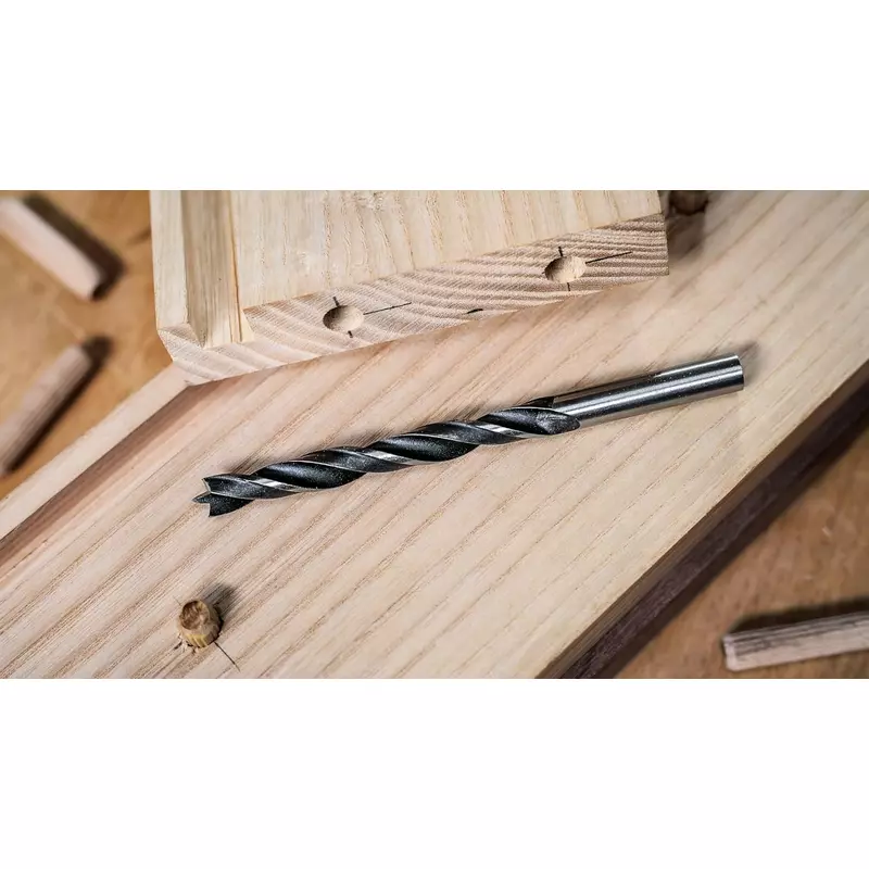 Bosch Brad Point Wood Drill Bit Set (for Soft- and Hardwood, Ø 3-10 mm, Accessories Drill Driver and Drill Stand (Pack of 10Sets) 2607017034 - Image 5