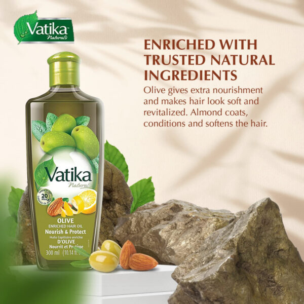Vatika Hair Oil Natural Moisturizing, Strengthening & Hair Oil for Healthy Scalp, Nourishing Hair Oil for Soft, Manageable, and Silky Hair From Root to Tip (Olive) 200ml (Pack of 6) - Image 3