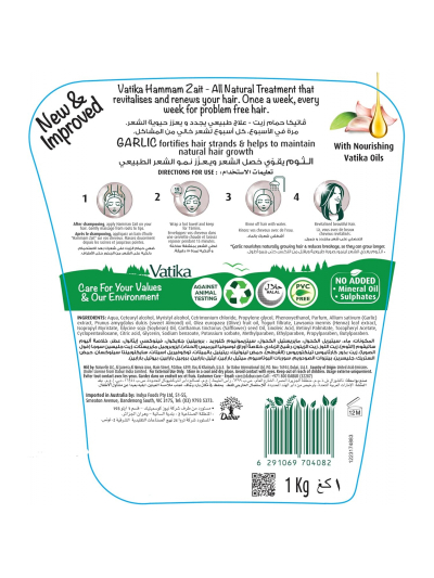 Vatika Hot Oil Treatment Promotes Natural Hair Growth, Hair Mask For Damaged & Thinning Hair, 500gm Garlic (Pack of 3)