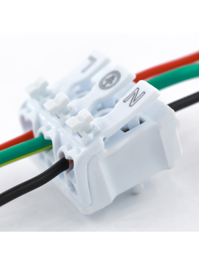 Tronic Connector with Button (L+N+E) 16Amps 3 Way Wire