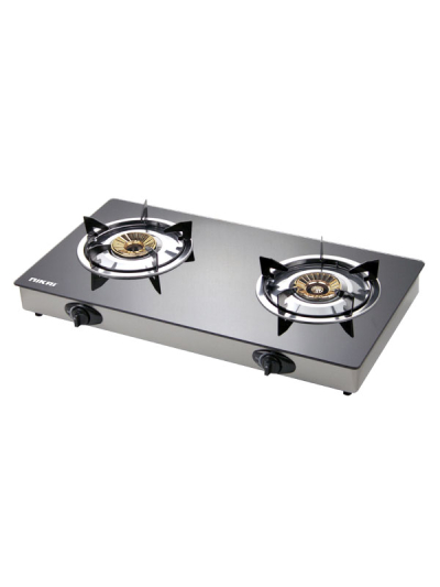 Nikai Gas Cooker Glass Top 2 Burner Auto Inginination Blue Flame with High Efficiency NG5092G