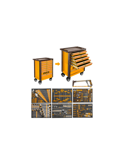 Ingco 328pcs Tool Chest Set with 7pcs Drawers HTCS273281