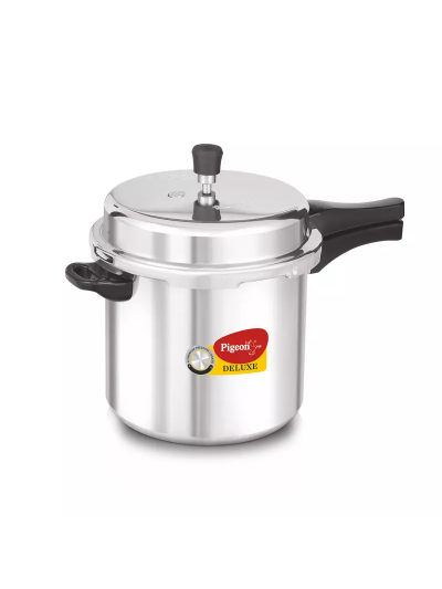 Pigeon Pressure Cooker 10L Deluxe Aluminium Outer Lid Gas Stove Compatible Ergonomically Designed Handle PP10