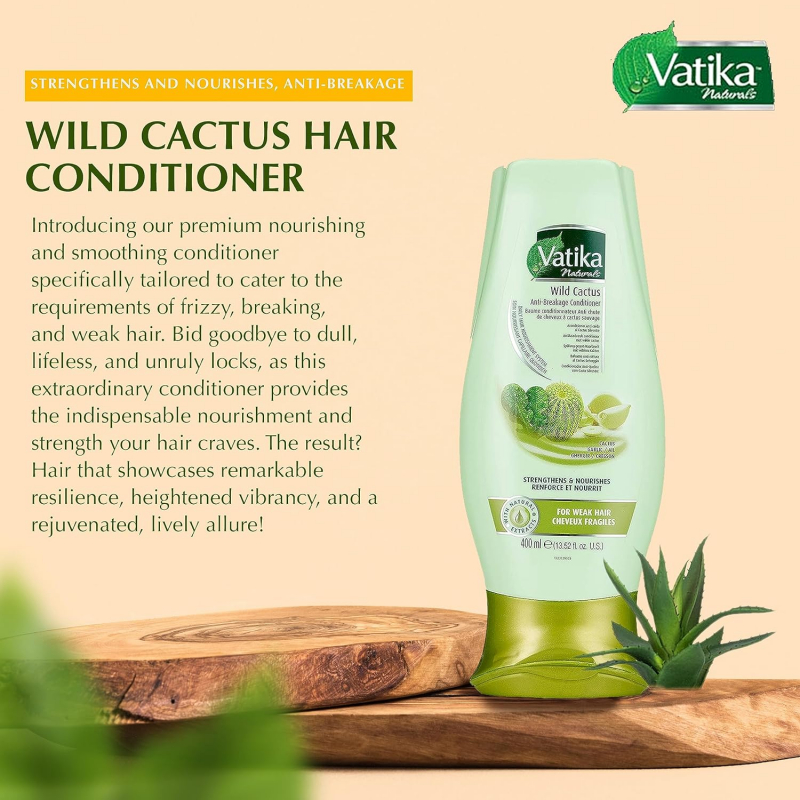 Vatika Conditioner Hair Fall Control, Natural Moisturizing Hair Conditioner for Women, All Hair Types, Scalp Hydrating Moisturizer, 200ml Wild Cactus (Pack of 3) - Image 8