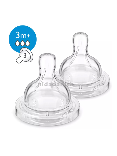 Philips Avent Teat Anti-Colic Medium Flow 3 Holes 3m+ 2's 633/27