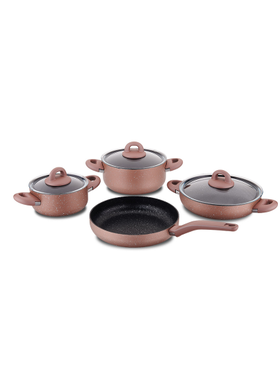 Korkmaz Bella Granite 7pcs Cookware Set Rosegold A2894