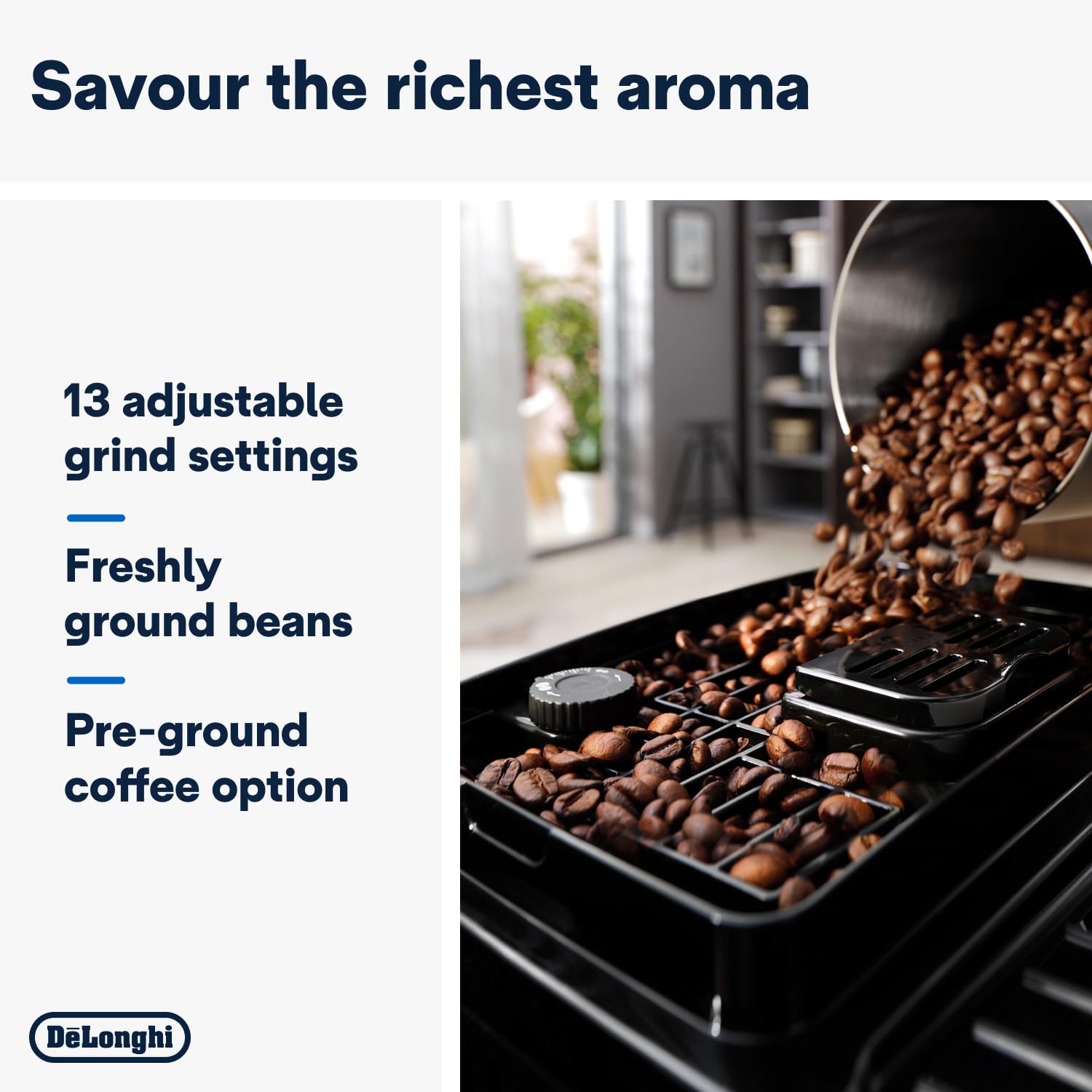 De'Longhi Magnifica Start Fully Automatic Bean to Cup Coffee Machine with 4 One-Touch Recipes, Soft-Touch Control Panel, Auto Milk, 1450W, Black ECAM220.60.B - Image 3