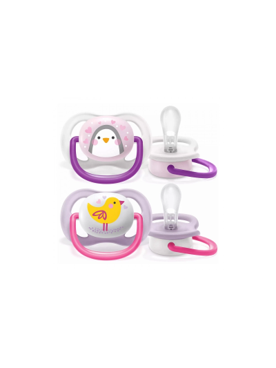 Philips Avent Soother Ultra Air Animals for Girl 0-6m 2's 080/06