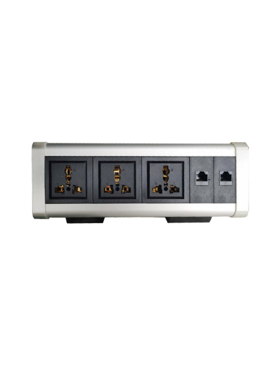 Tronic Desk Socket Universal x 3 + RJ45 Data x 2 BF INDE-01
