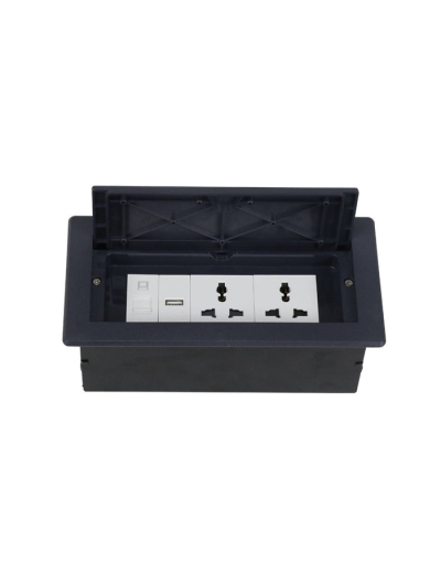 Tronic In Desk Socket 2G Universal + USB + RJ45 Data